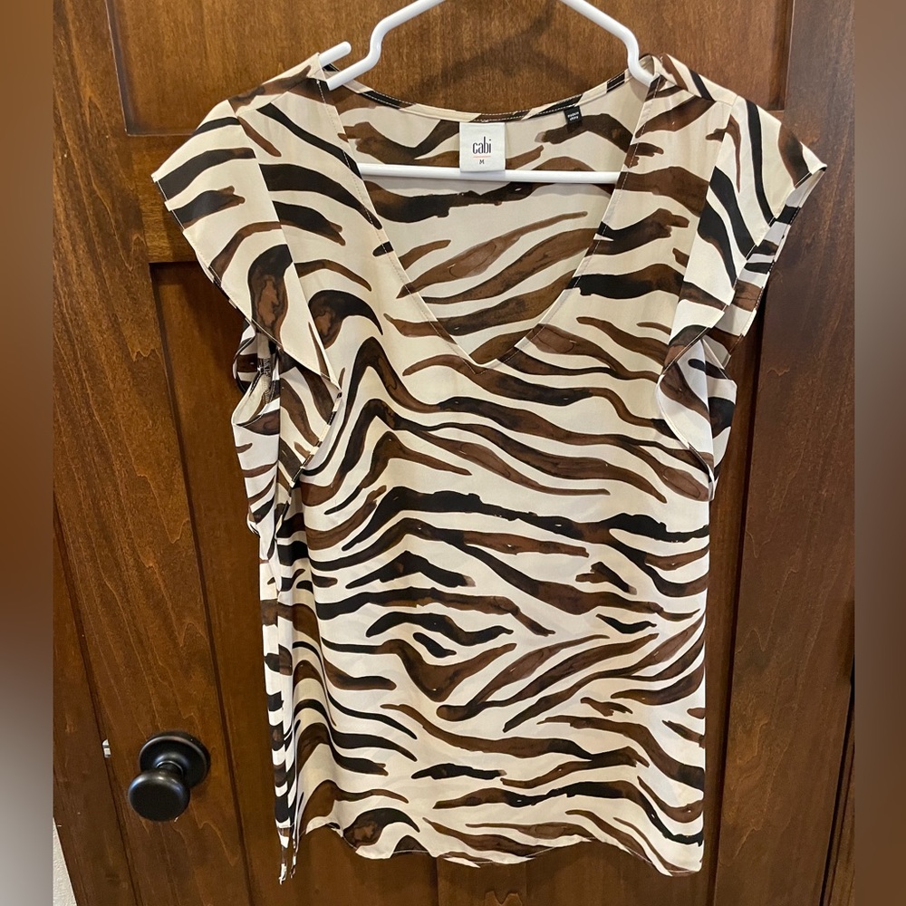 Cabi zebra print blouse #3771 size medium